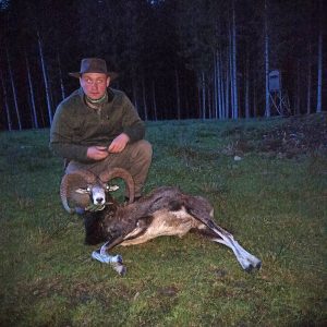 Výherce lovu muflona v roštejnské oboře s loveckou platformou Huntastic